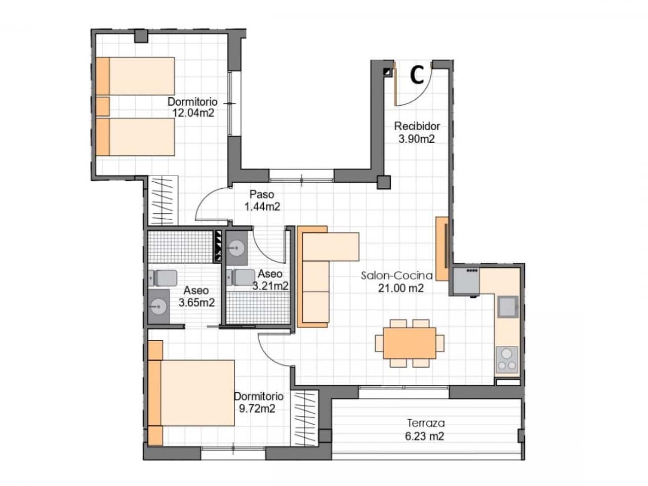 2 chambre Appartement à vendre à Lo Pagan avec piscine garage - 259 900 € (Ref: 9831962)