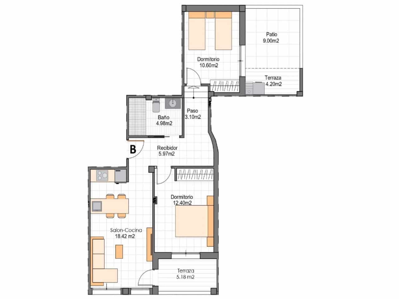 Ático de 2 habitaciones en Lo Pagan en venta con piscina garaje - 259.900 € (Ref: 9831963)