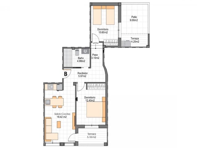 2 chambre Penthouse à vendre à Lo Pagan, San Pedro del Pinatar avec piscine garage - 277 400 € (Ref: 9831963)