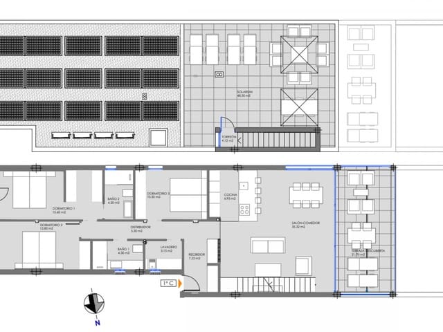 3 chambre Villa/Maison Mitoyenne à vendre à Mar de Cristal, Carthagène avec piscine - 525 000 € (Ref: 9876699)