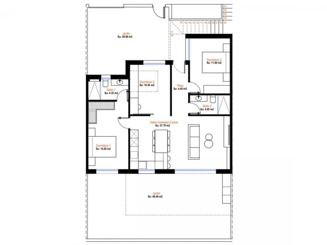 3 soveværelse Rækkehus til salg i Condado de Alhama, Alhama de Murcia med swimmingpool - € 334.900 (Ref: 9879187)
