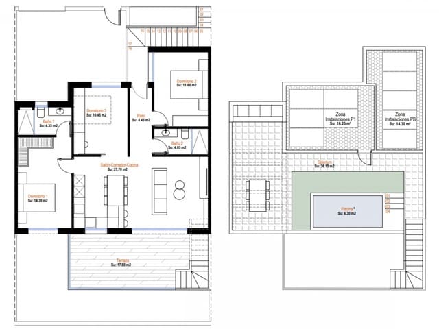 3 soveværelse Rækkehus til salg i Condado de Alhama, Alhama de Murcia med swimmingpool - € 334.900 (Ref: 9879187)