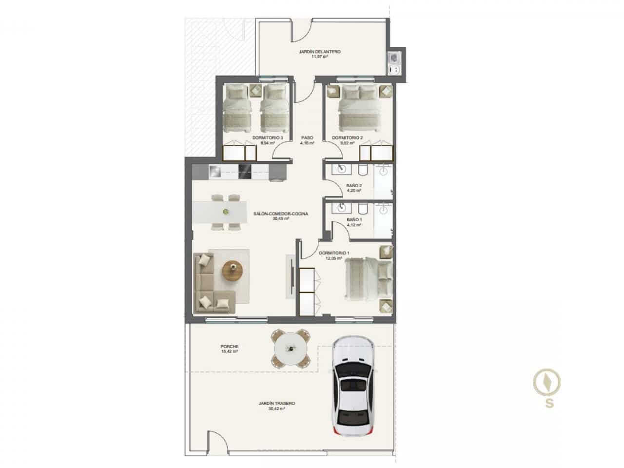 3 chambre Villa/Maison Mitoyenne à vendre à Torre de la Horadada avec piscine garage - 355 000 € (Ref: 9911277)