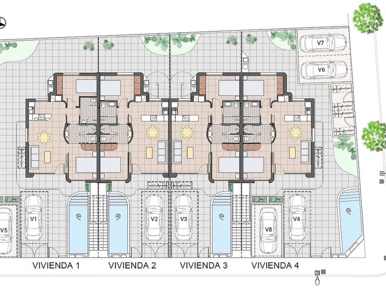 2 bedroom Terraced Villa for sale in Pilar de la Horadada with pool garage - € 299,900 (Ref: 9936634)