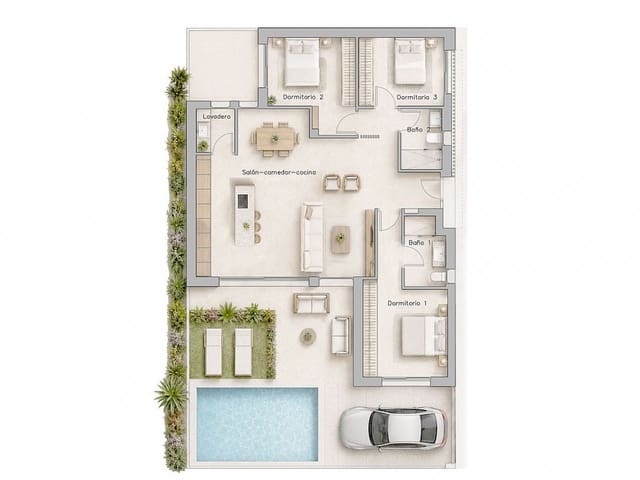 3 chambre Villa/Maison à vendre à Pilar de la Horadada avec piscine garage - 475 000 € (Ref: 9936635)