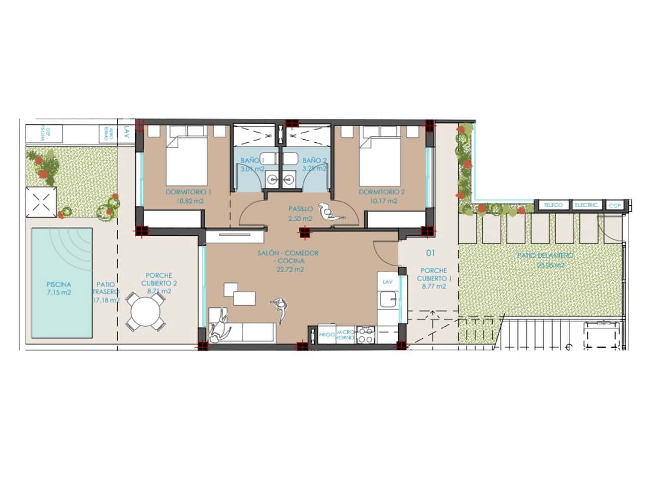 2 bedroom Terraced Villa for sale in Lo Pagan with pool garage - € 299,900 (Ref: 9940412)