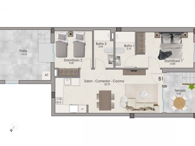 2 soverom Leilighet til salgs i Santa Pola med svømmebasseng - € 238 000 (Ref: 9959997)
