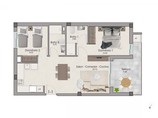 2 soverom Leilighet til salgs i Santa Pola med svømmebasseng - € 238 000 (Ref: 9959997)