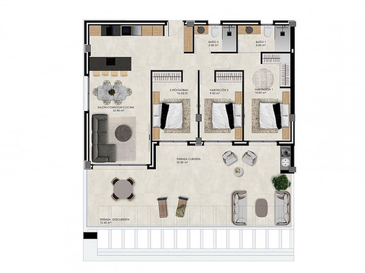 3 sovrum Lägenhet till salu i Benidorm med pool garage - 583 000 € (Ref: 9960003)