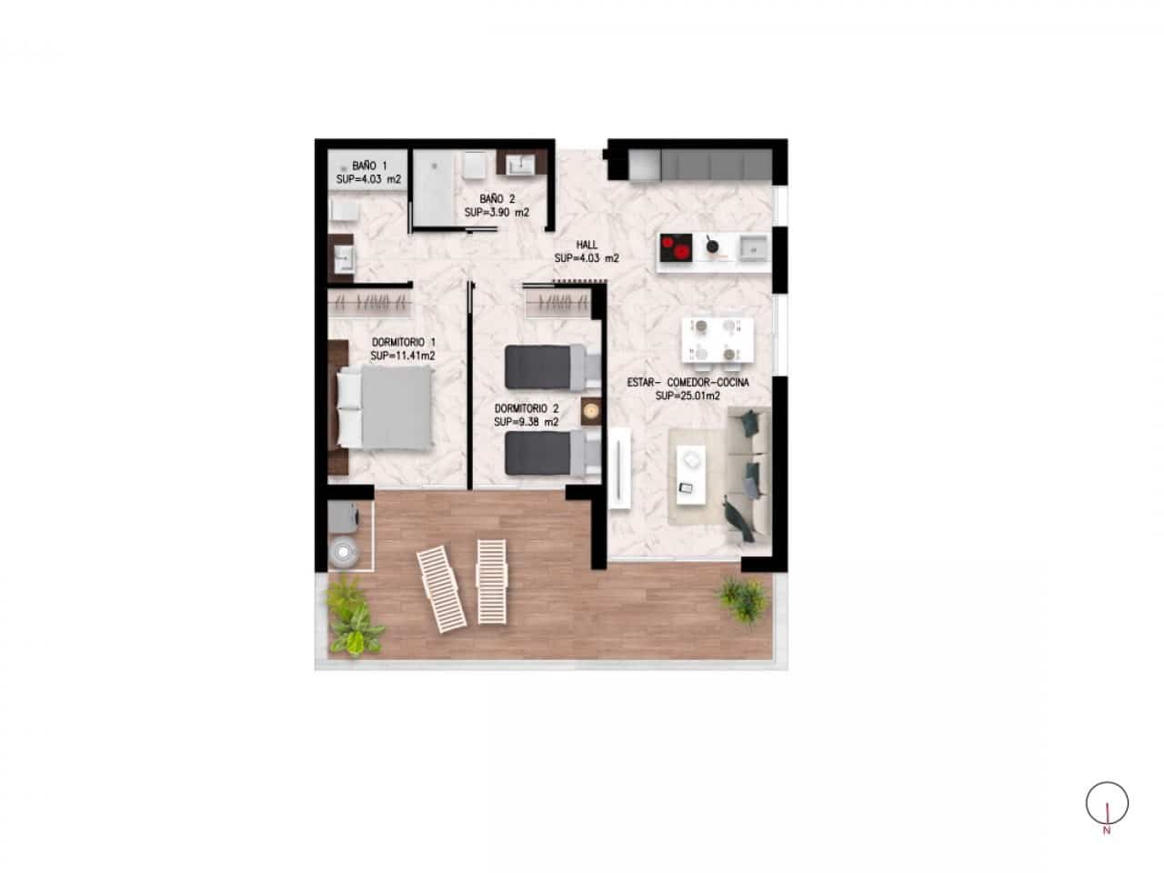 2 slaapkamer Strandappartement te koop in Torre de la Horadada met zwembad garage - € 373.890 (Ref: 9987062)