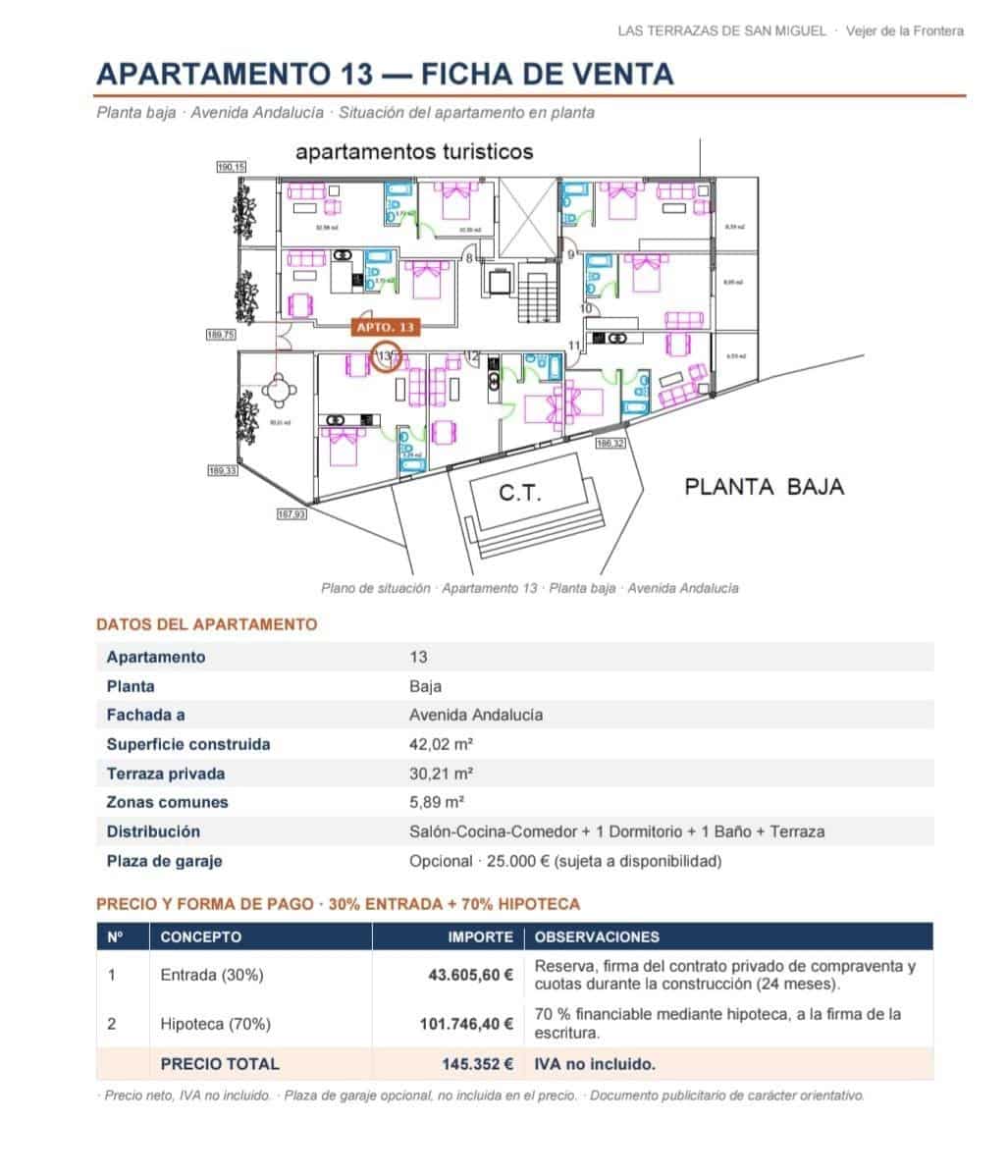 1 sypialnia Apartament na sprzedaż w Vejer de la Frontera - 104 000 € (Ref: 10177151)