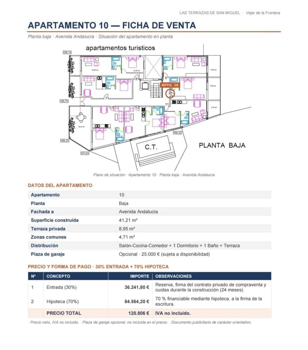 1 sypialnia Apartament na sprzedaż w Vejer de la Frontera - 104 000 € (Ref: 10177151)