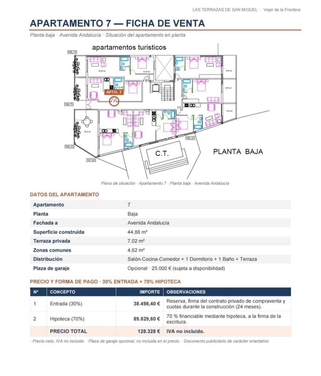 1 sypialnia Apartament na sprzedaż w Vejer de la Frontera - 104 000 € (Ref: 10177151)
