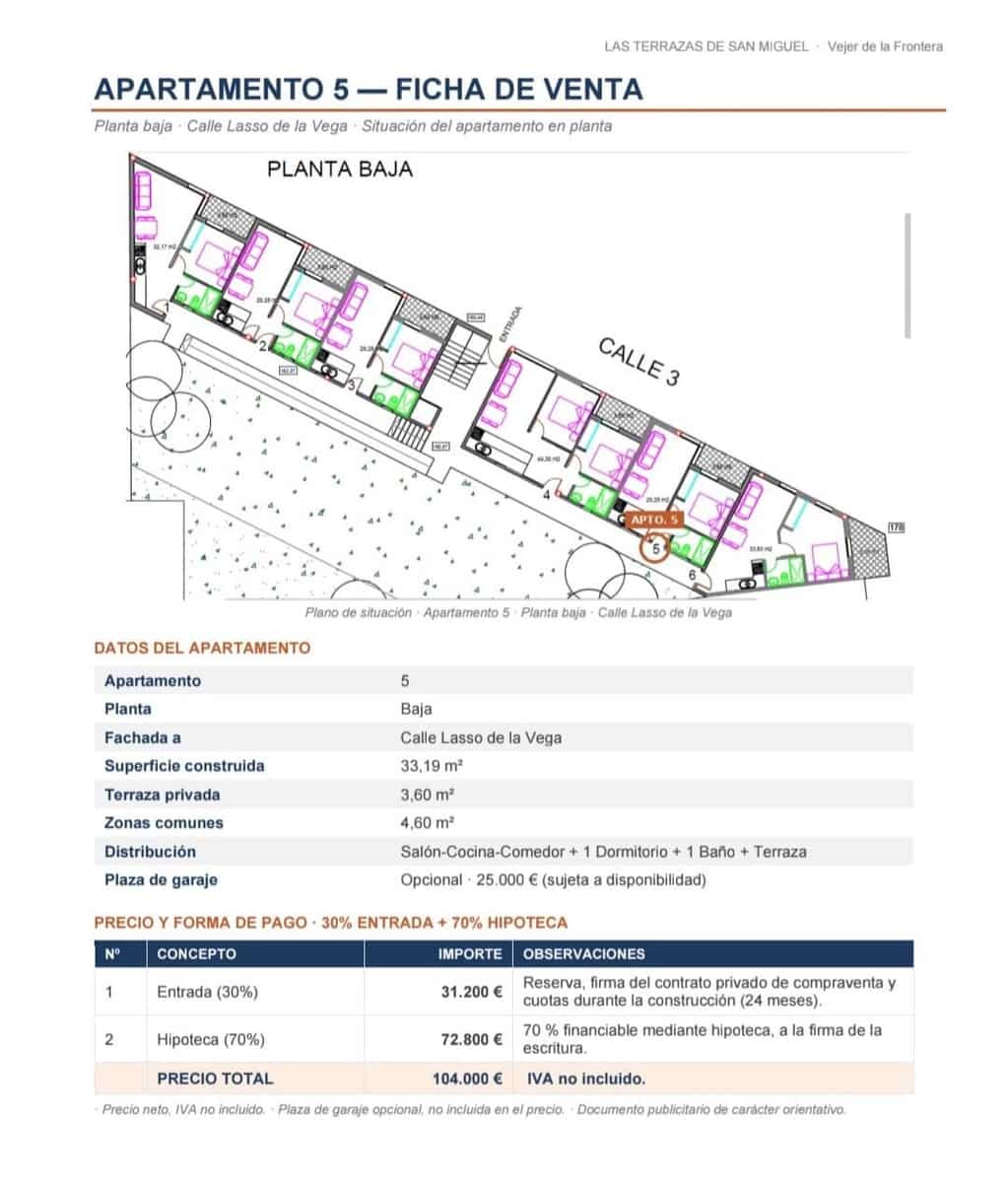 1 sypialnia Apartament na sprzedaż w Vejer de la Frontera - 104 000 € (Ref: 10177151)