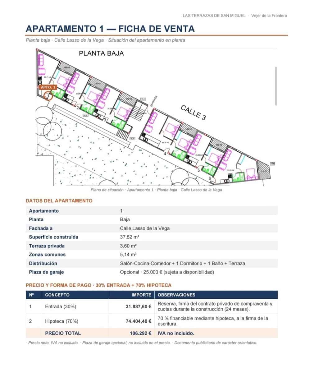 1 sypialnia Apartament na sprzedaż w Vejer de la Frontera - 104 000 € (Ref: 10177151)