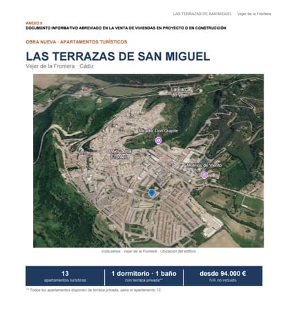 Apartamento de 1 habitación en Vejer de la Frontera en venta - 104.000 € (Ref: 10177151)
