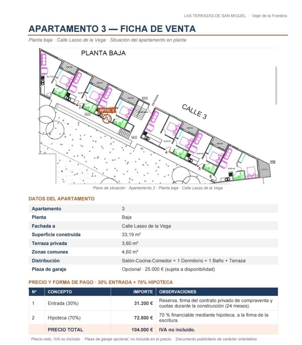 1 sypialnia Apartament na sprzedaż w Vejer de la Frontera - 104 000 € (Ref: 10177151)