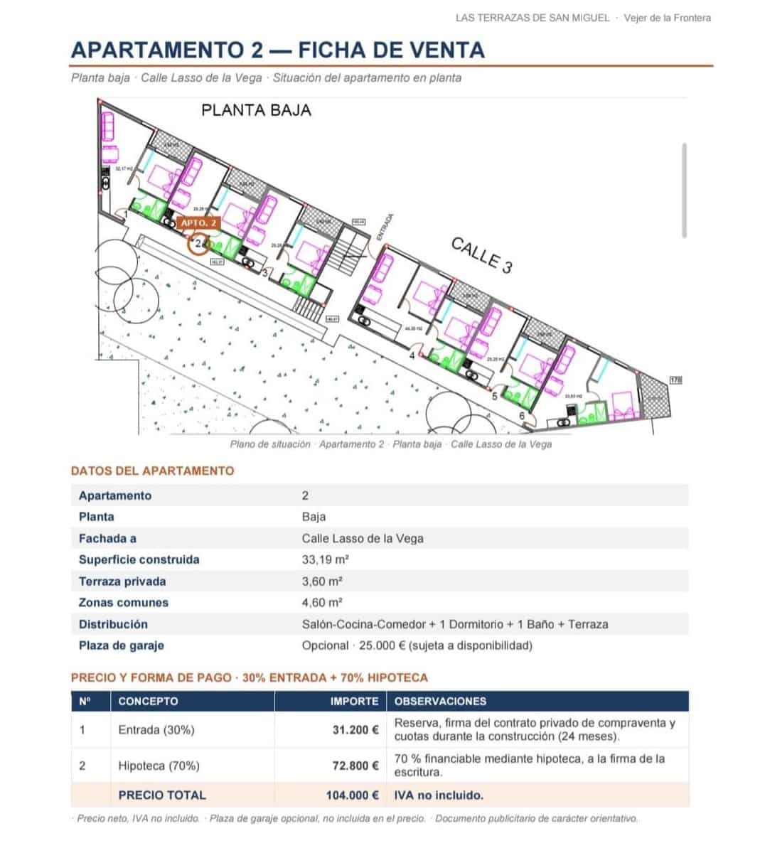 1 sypialnia Apartament na sprzedaż w Vejer de la Frontera - 104 000 € (Ref: 10177151)
