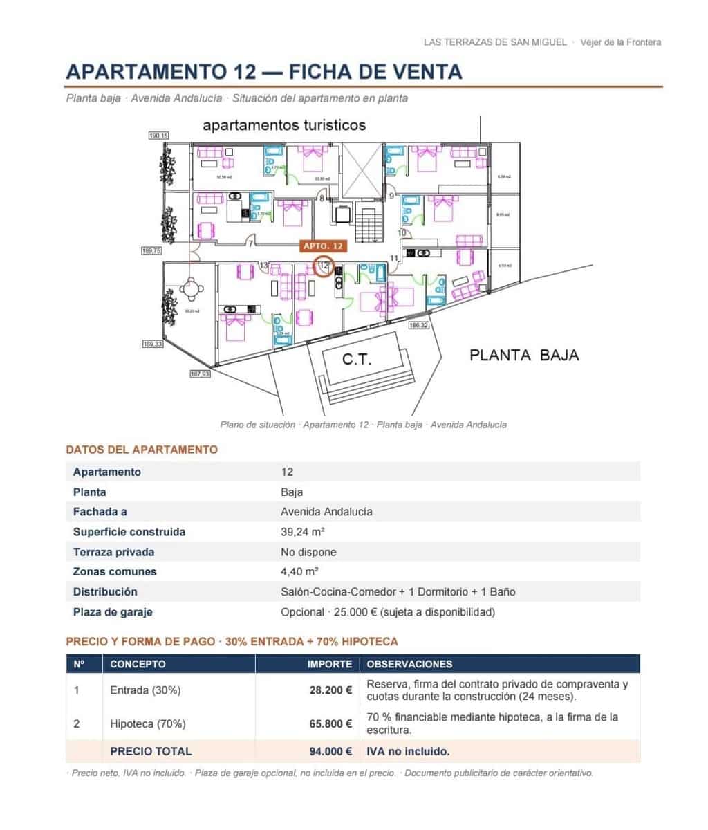 1 sypialnia Apartament na sprzedaż w Vejer de la Frontera - 104 000 € (Ref: 10177151)