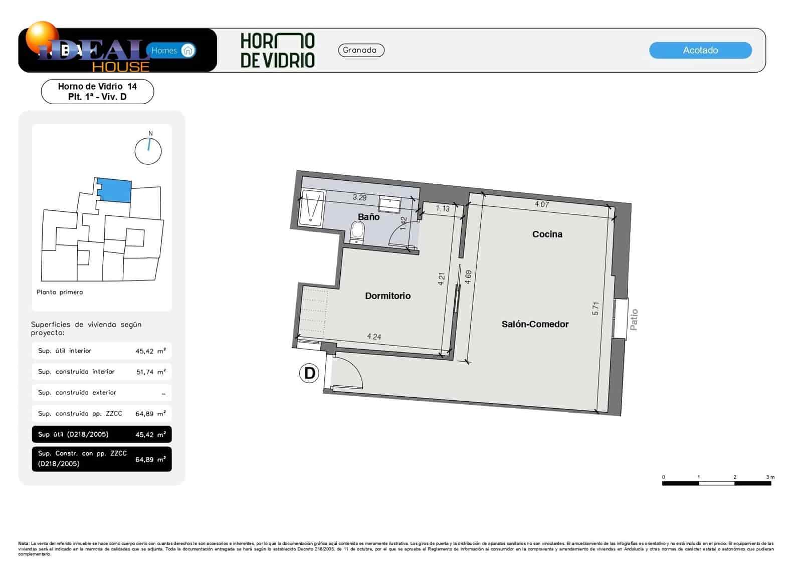 1 makuuhuone Asunto myytävänä paikassa Granada kaupunki - 266 000 € (Ref: 9434304)