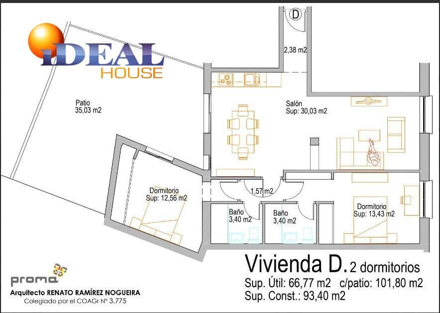 2 bedroom Flat for sale in Granada city - € 398,000 (Ref: 9456183)