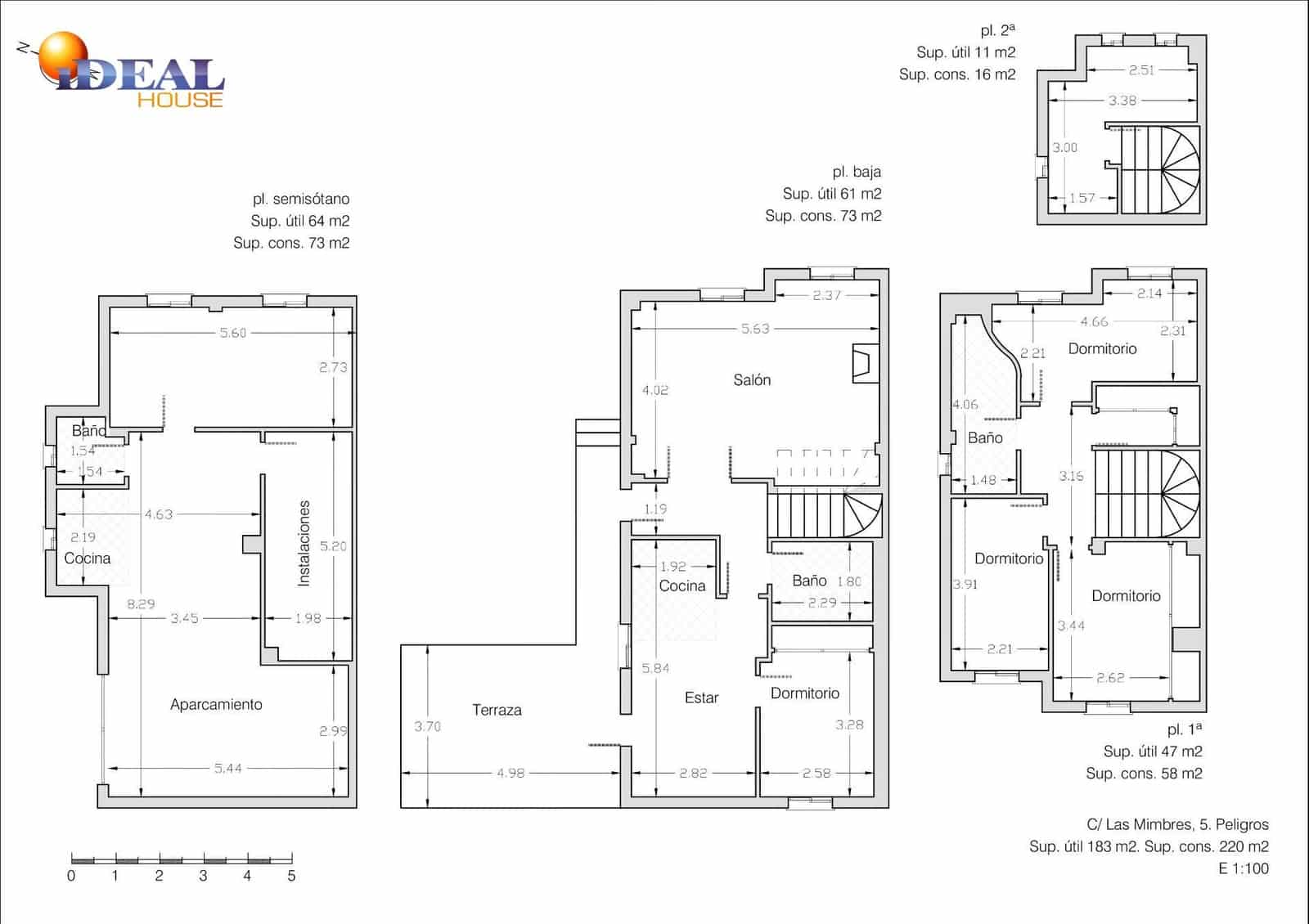 4 makuuhuone Rivitalo myytävänä paikassa Peligros mukana uima-altaan 
autotalli - 395 000 € (Ref: 9502224)
