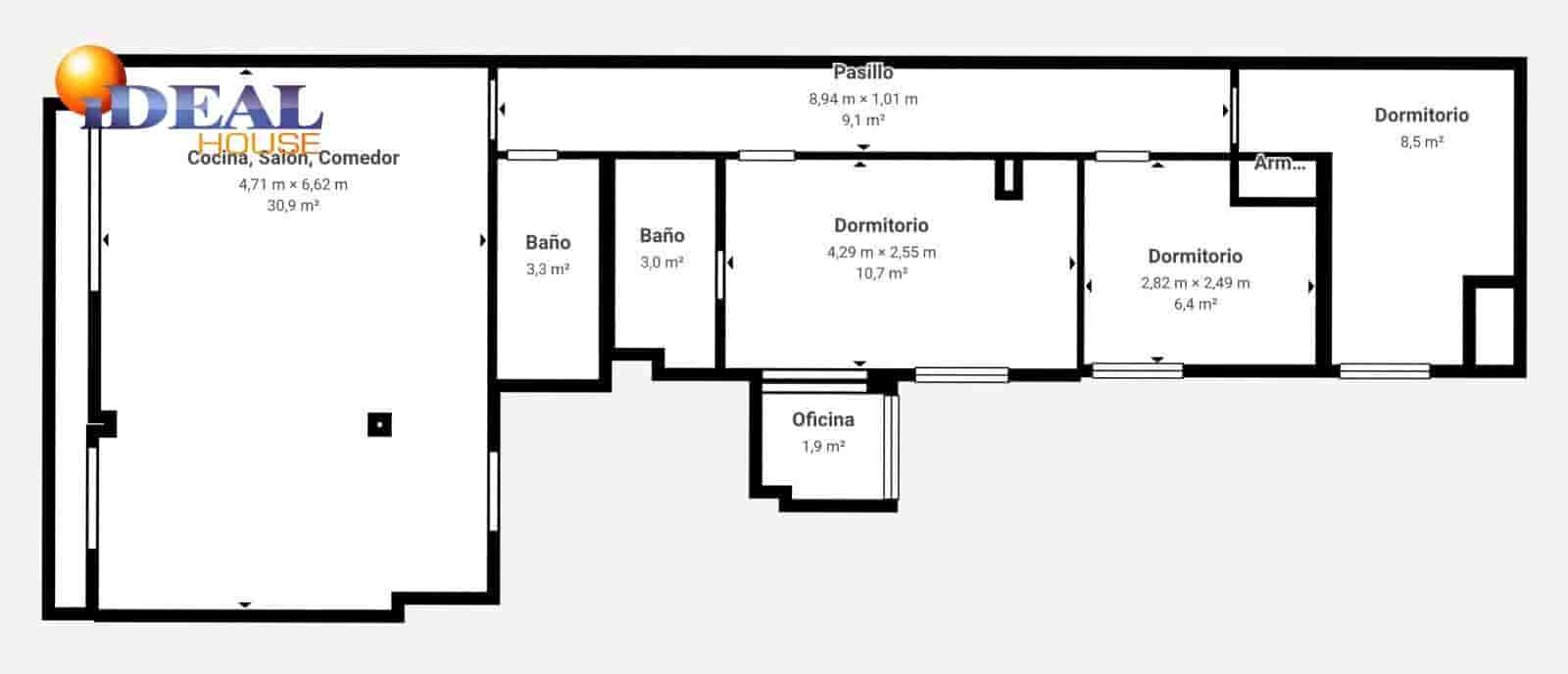 3 camera da letto Appartamento in vendita in Granada citta - 259.000 € (Rif: 9533658)