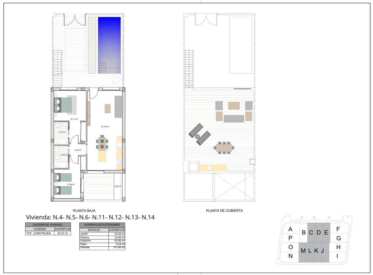 2 soverom Hus til salgs i Roldan med svømmebasseng garasje - € 262 900 (Ref: 9824639)