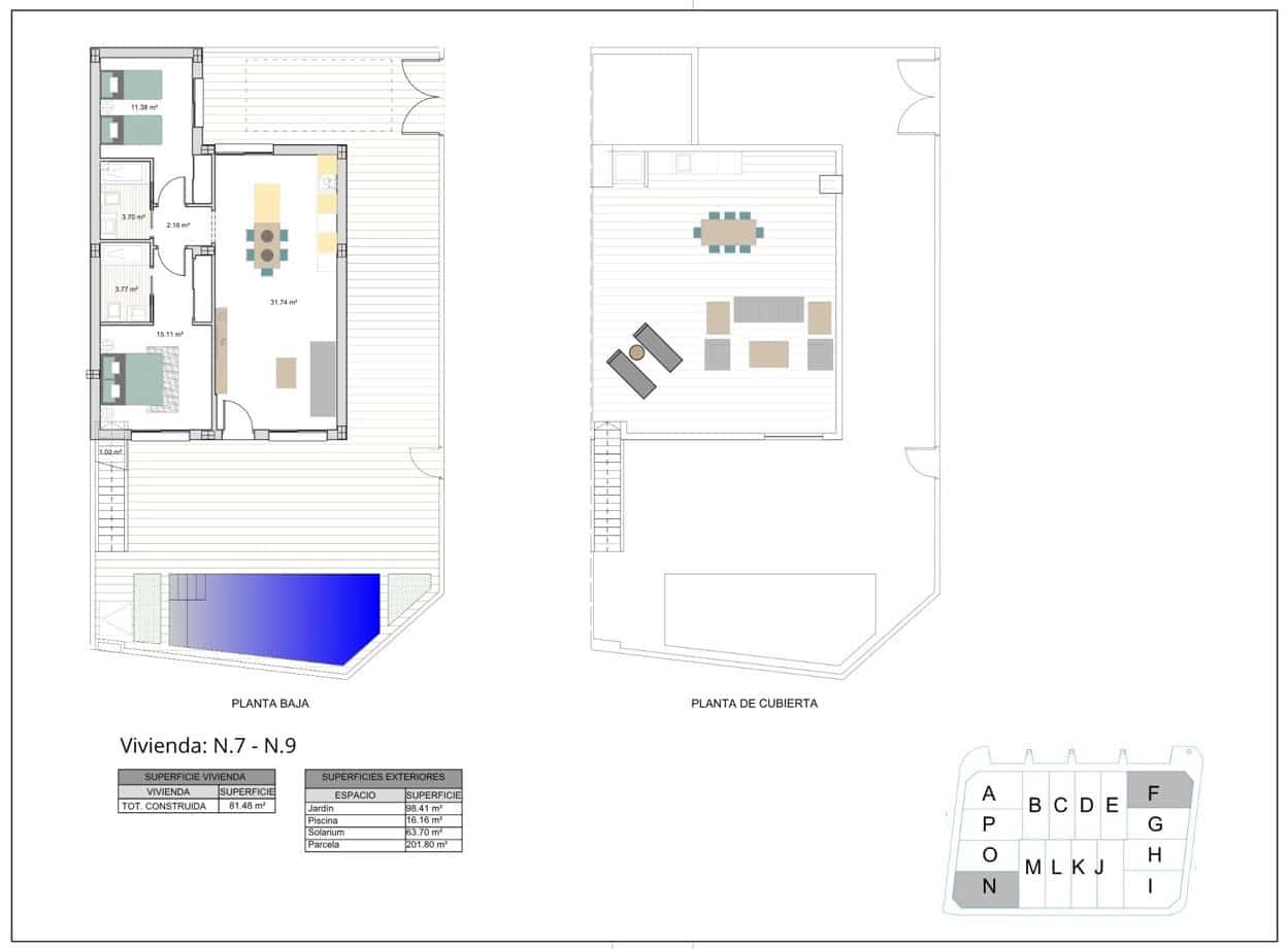 2 soverom Hus til salgs i Roldan med svømmebasseng garasje - € 262 900 (Ref: 9824639)