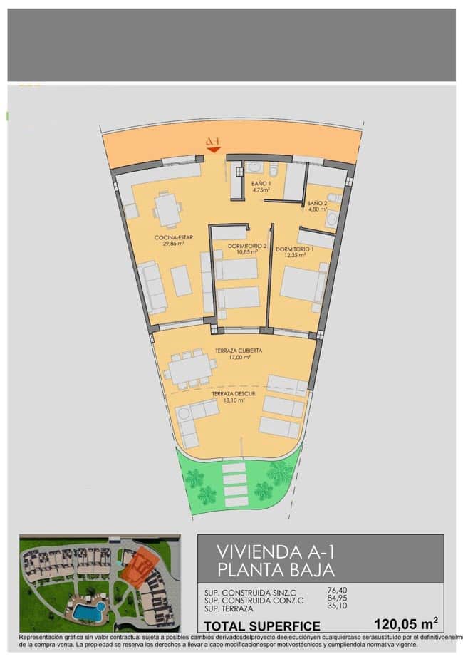 2 soverom Leilighet til salgs i Los Alcazares med svømmebasseng garasje - € 278 900 (Ref: 9868289)