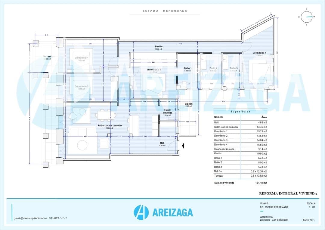 4 soveværelse Lejlighed til salg i Donostia-San Sebastian - € 895.000 (Ref: 8813526)
