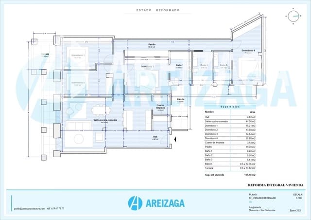 4 sypialnia Mieszkanie na sprzedaż w Donostia-San Sebastián - 895 000 € (Ref: 8813526)