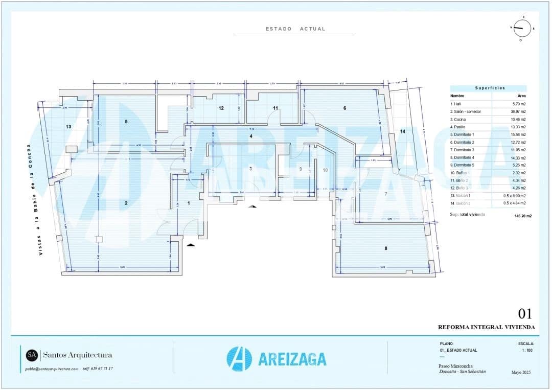 5 soveværelse Lejlighed til salg i Donostia-San Sebastian - € 3.000.000 (Ref: 9028433)