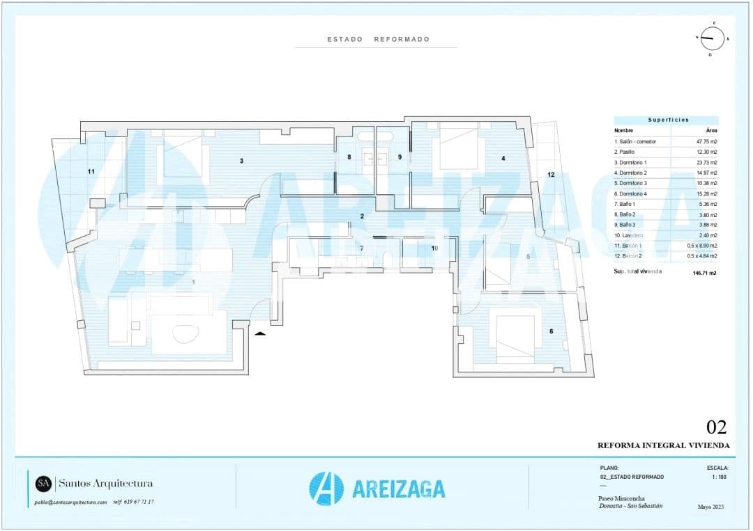 5 soveværelse Lejlighed til salg i Donostia-San Sebastian - € 3.000.000 (Ref: 9028433)