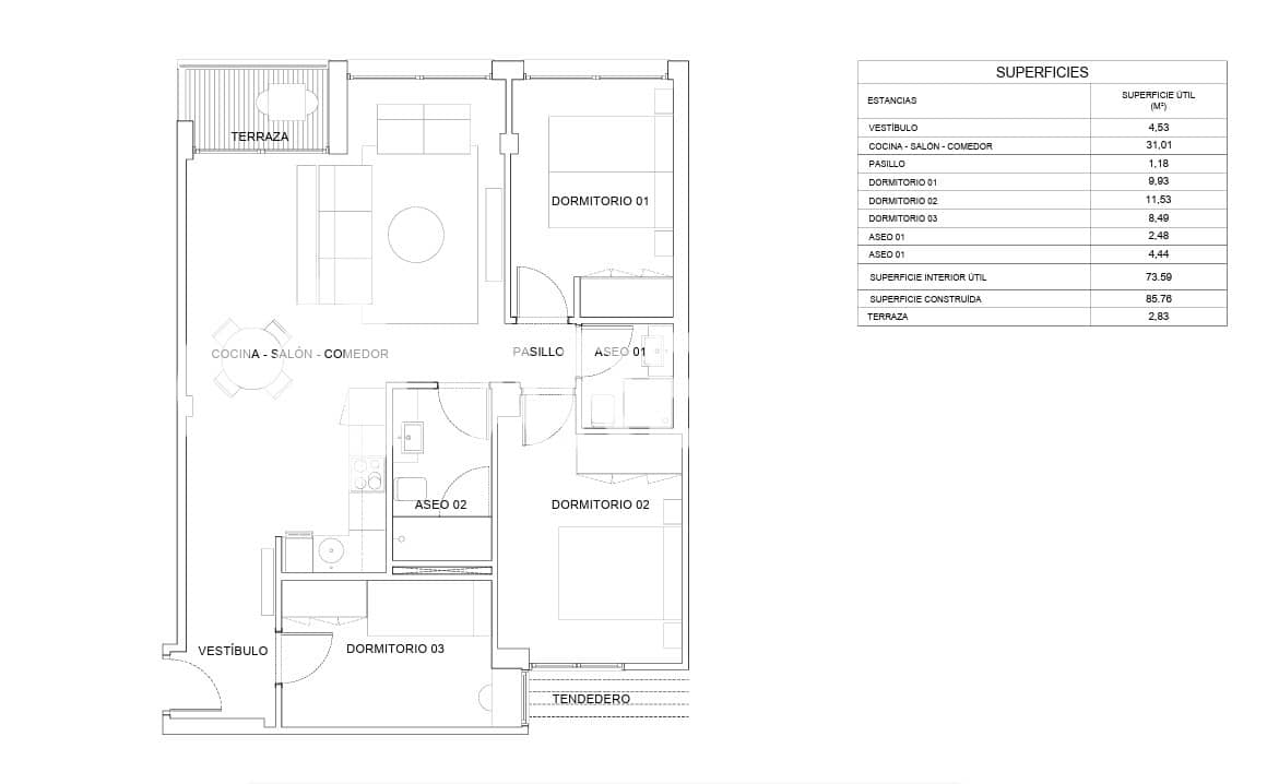 3 sypialnia Mieszkanie na sprzedaż w Donostia-San Sebastian - 695 000 € (Ref: 9656992)