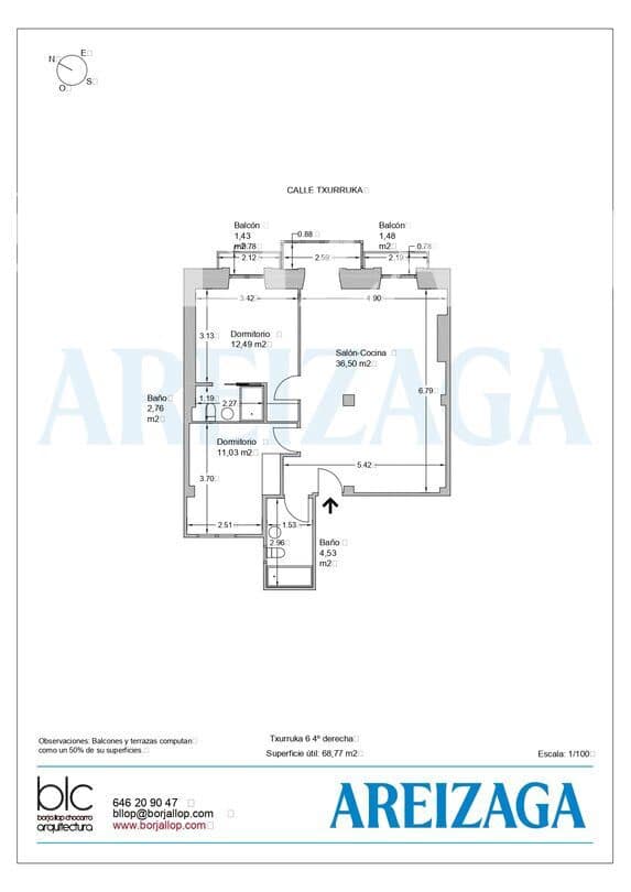 Piso de 2 habitaciones en Donostia-San Sebastián en venta - 840.000 € (Ref: 9838745)
