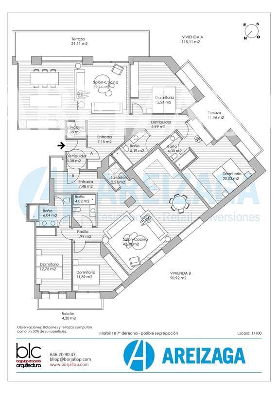 5 sypialnia Mieszkanie na sprzedaż w Donostia-San Sebastian z basenem - 1 300 000 € (Ref: 9880227)