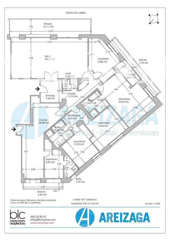 5 sypialnia Mieszkanie na sprzedaż w Donostia-San Sebastian z basenem - 1 300 000 € (Ref: 9880227)