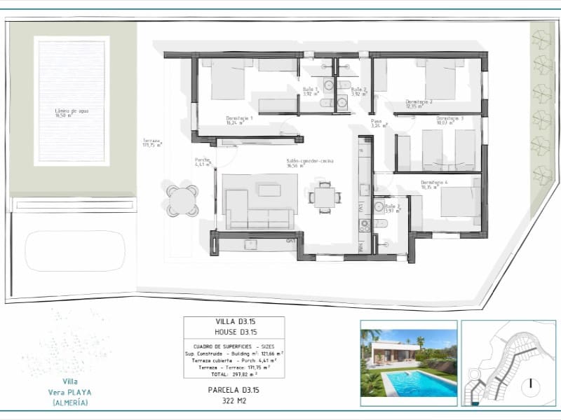 Villa til salgs i Vera med garasje - € 465 000 (Ref: 9085919)