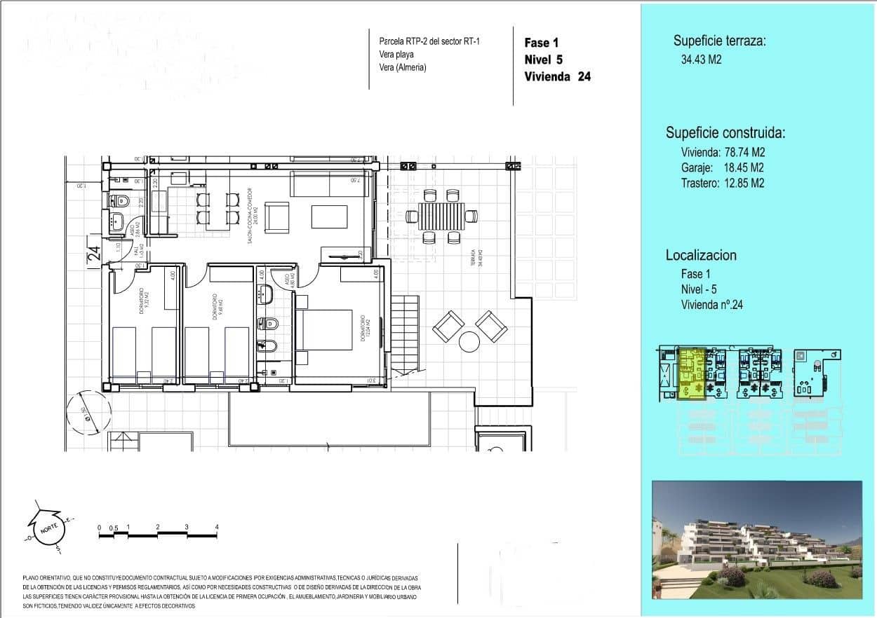 Apartment zu verkaufen in Vera mit Garage - 261.000 € (Ref: 9440763)