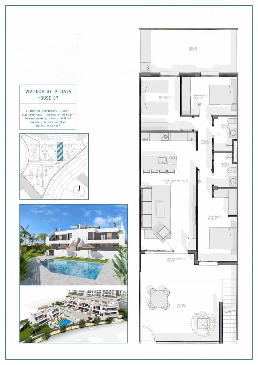 Bungalow til salgs i Vera - € 268 500 (Ref: 9440801)