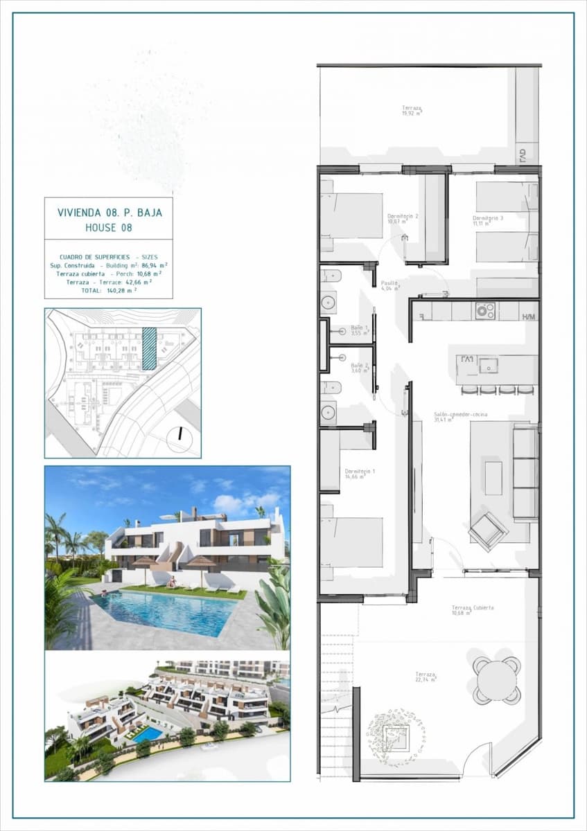 Bungalow til salgs i Vera - € 268 500 (Ref: 9440801)