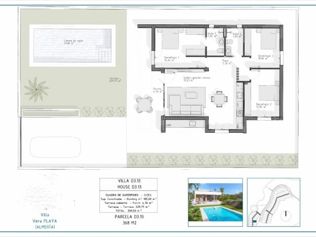 3 sypialnia Willa na sprzedaż w Vera z garażem - 599 000 € (Ref: 9690521)
