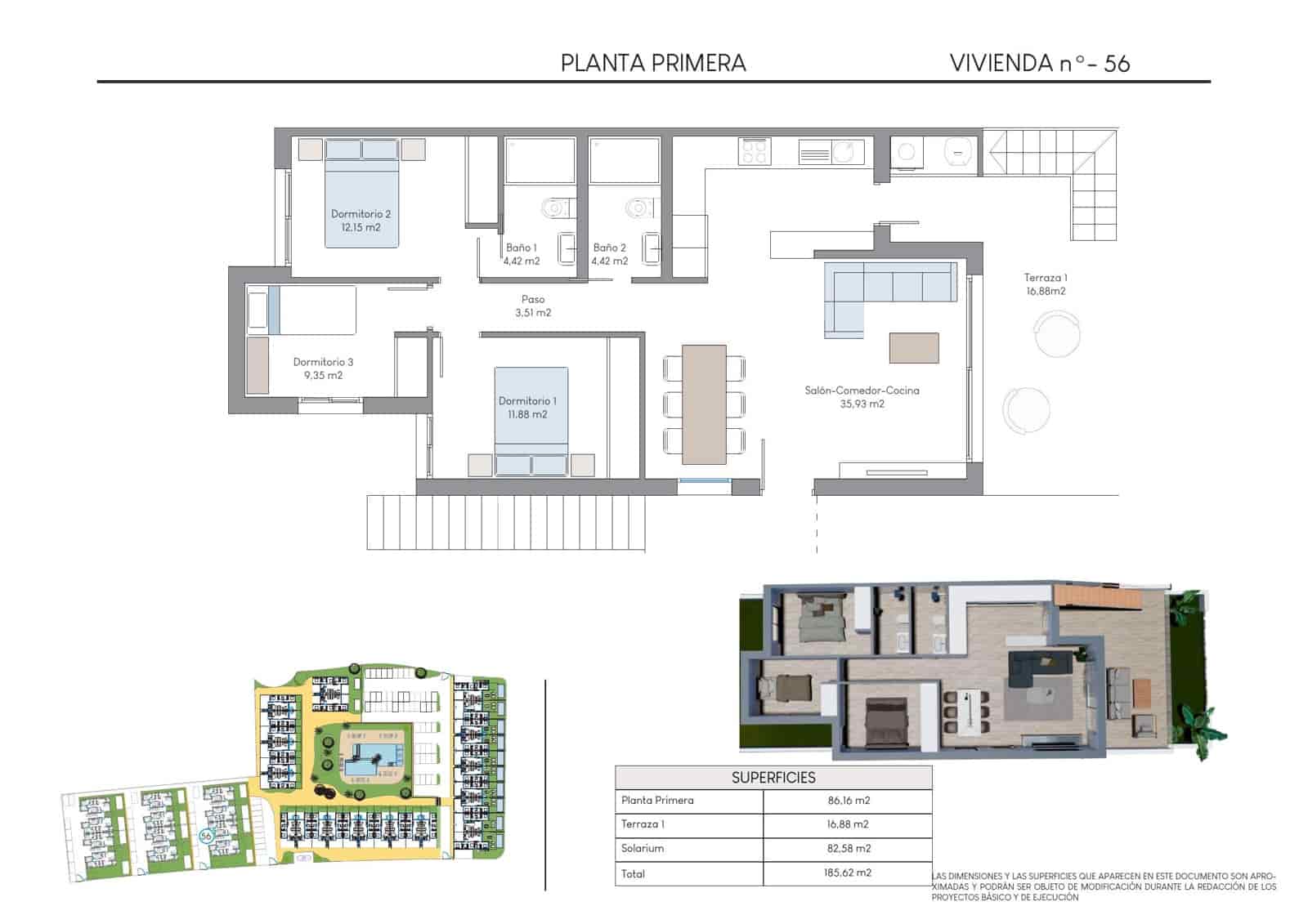 3 makuuhuone Rivitalo myytävänä paikassa Finestrat mukana uima-altaan - 439 000 € (Ref: 10182281)