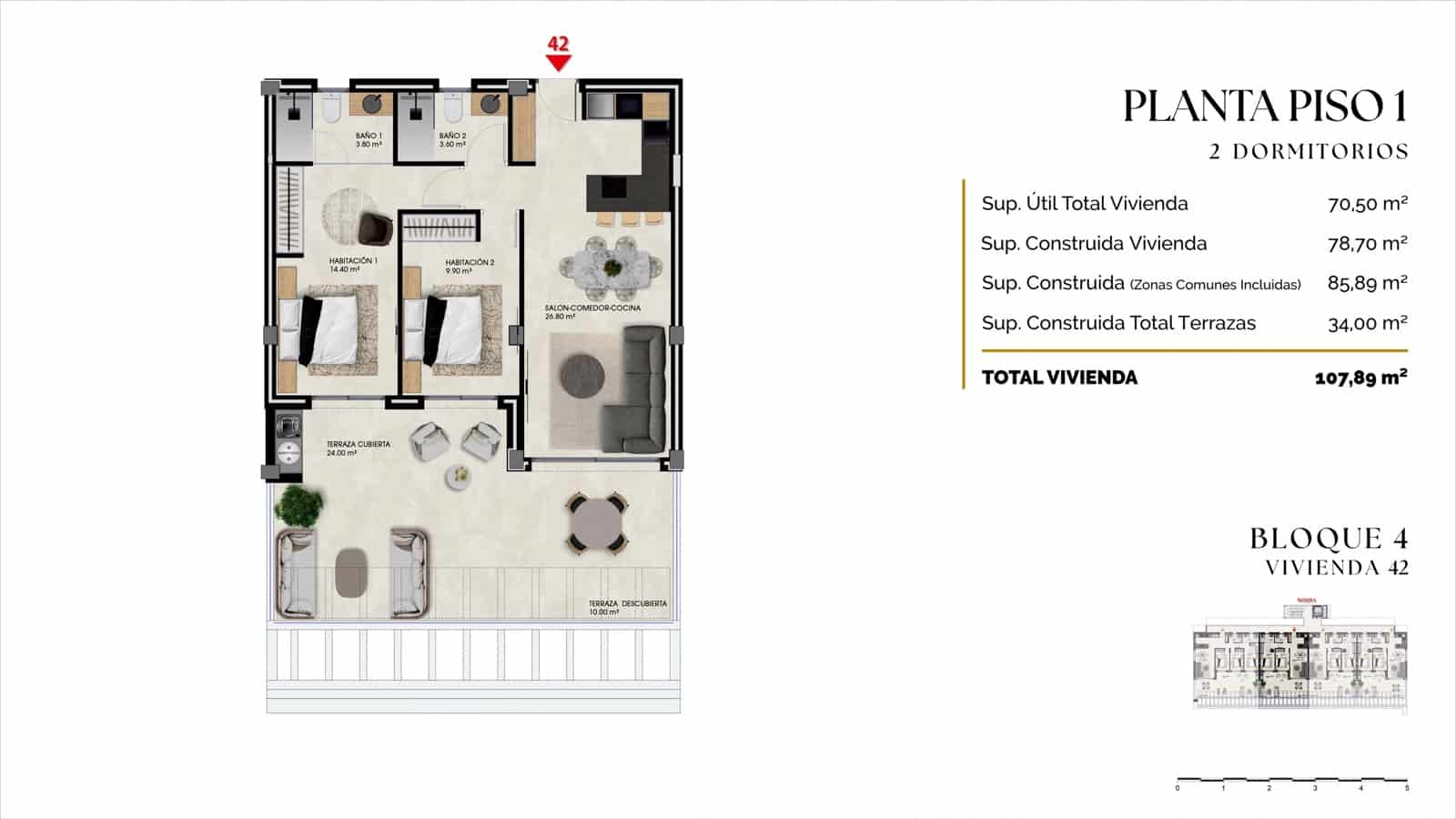 2 Zimmer Apartment zu verkaufen in Finestrat mit Pool - 335.000 € (Ref: 10184084)