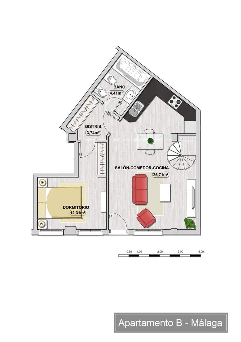2 sovrum Lägenhet till salu i Malaga stad - 264 000 € (Ref: 10078365)