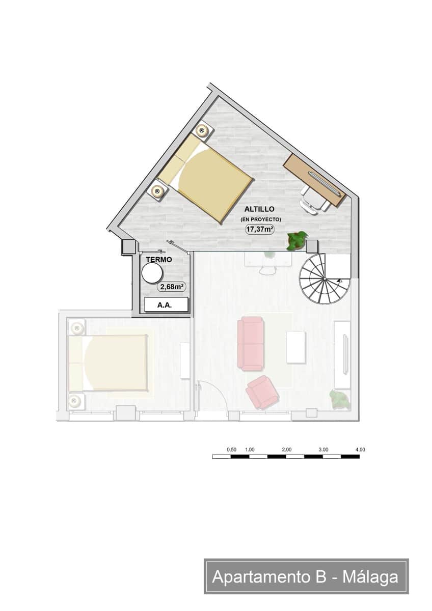 2 sovrum Lägenhet till salu i Malaga stad - 264 000 € (Ref: 10078365)