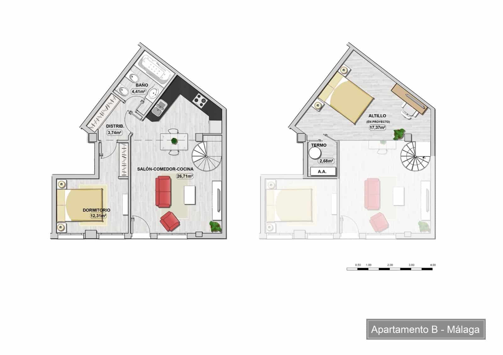 2 sovrum Lägenhet till salu i Malaga stad - 264 000 € (Ref: 10078365)