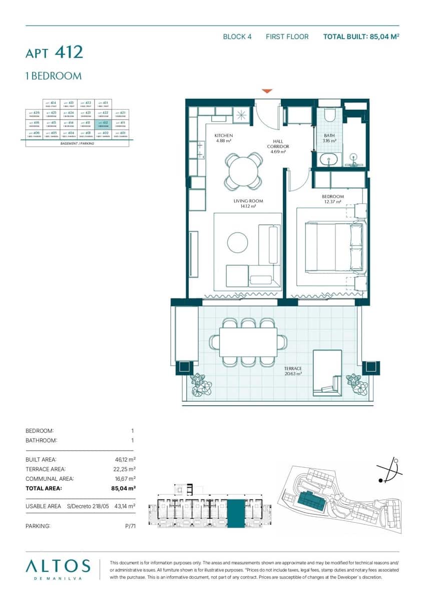 1 soverom Leilighet til salgs i Manilva med svømmebasseng garasje - € 235 000 (Ref: 10086136)