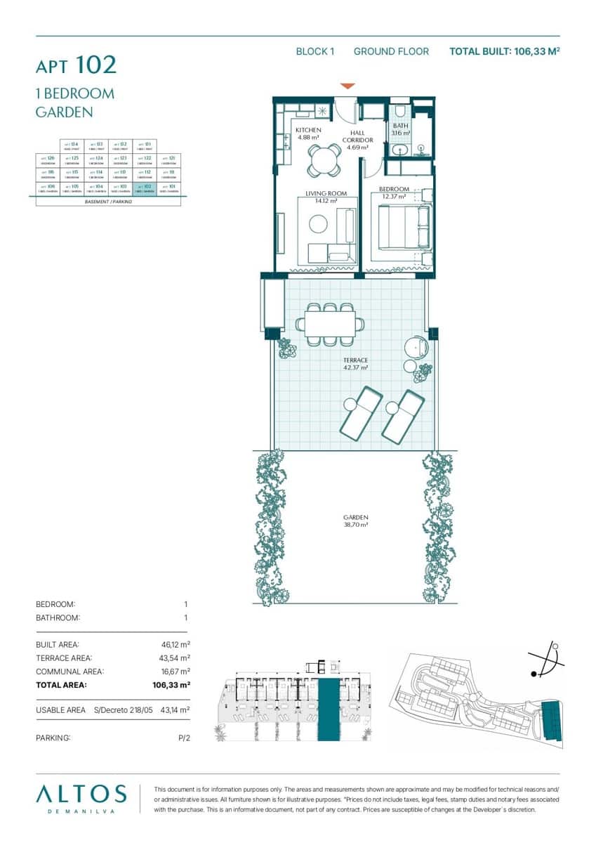 1 soverom Leilighet til salgs i Manilva med svømmebasseng garasje - € 321 160 (Ref: 10155284)
